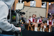 Video camera operator working