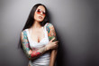 pretty young girl with tattoo