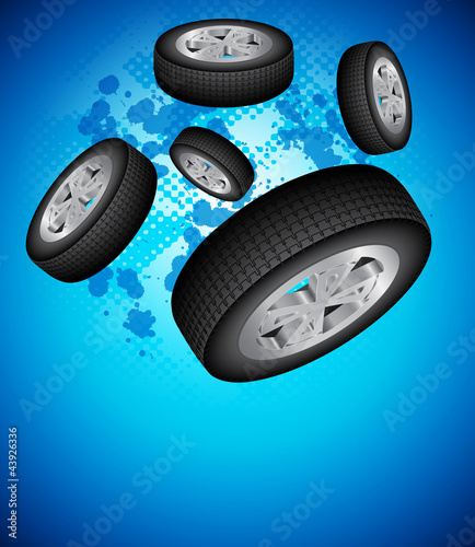 Vektor: Wheels background Wheels background