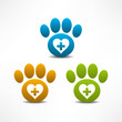 Veterinary Clinic symbol. Animal paw print