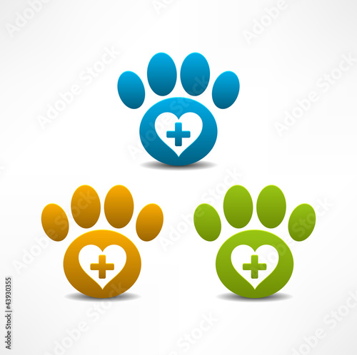 Vector: Veterinary Clinic symbol. Animal paw print Veterinary Clinic symbol. Animal paw print