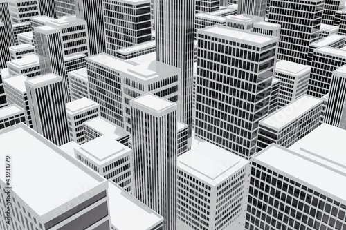 Illustration: Edificios rascacielos en la ciudad Edificios rascacielos en la ciudad