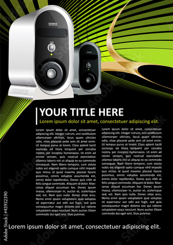 Vektor: Abstract brochure background with computer case Abstract brochure background with computer case