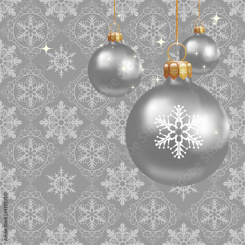 Vektor: Christmas decorations on a gray background Christmas decorations on a gray background