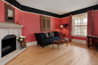 Living room with red walls