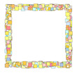 Illustration: abstract composition with candy color square plane abstract composition with candy color square plane