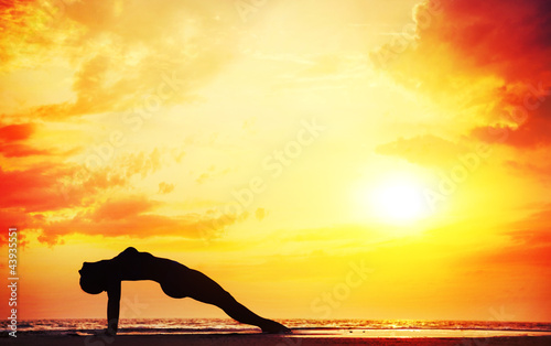 Photo: Yoga silhouette Yoga silhouette