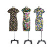 Full length female cheongsam clothes on a mannequin