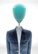 Business man with balloon head - burnout -