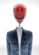 business man with balloon head smiling