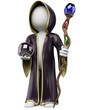 3D white people. Halloween sorcerer costume
