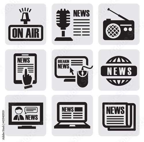 Vector: newspaper media icons newspaper media icons