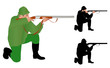 Vector: hunter illustration and silhouette hunter illustration and silhouette