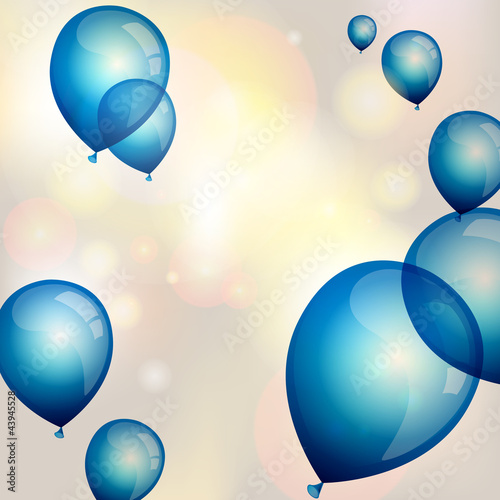 Vektor: Vector illustration of blue balloons Vector illustration of blue balloons