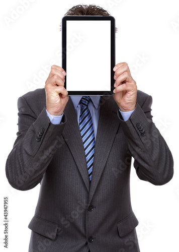 Photo: Businessman holding digital tablet Businessman holding digital tablet