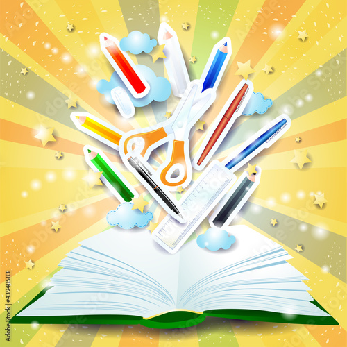 Vector: Back to school, fantasy background Back to school, fantasy background