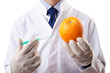Science experiment with orange and syringe