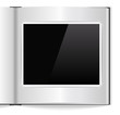 Open photoalbum with blank photo