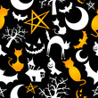 Funny halloween characters seamless pattern