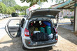 family car of charge luggage ready for departure on holiday