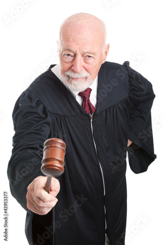 Photo: Angry Judge Bangs Gavel Angry Judge Bangs Gavel