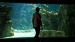 Video: young boy watch aquairum young boy watch aquairum