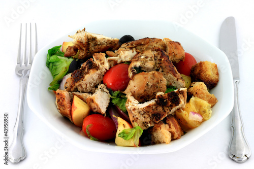 Photo: Chicken Salad in porcelain dish. Chicken Salad in porcelain dish.
