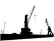 Silhouettes of port constructions