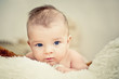 baby boy lying and looking into camera