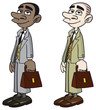 Office worker double multiethnic representation