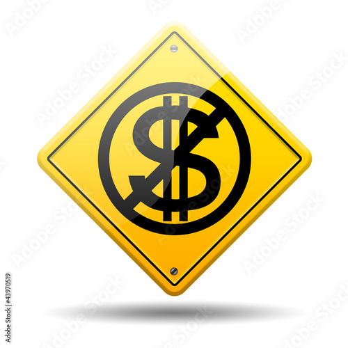 Illustration: Señal amarilla simbolo no dolar Señal amarilla simbolo no dolar
