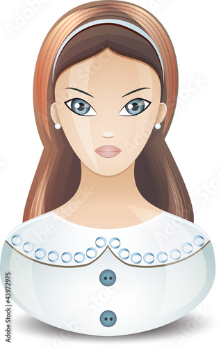 Vector: Иконка школьницы Иконка школьницы