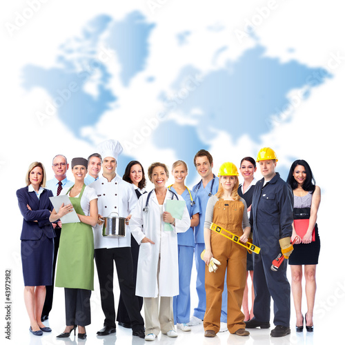 Photo: Group of industrial workers. Group of industrial workers.