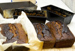Baked gingerbread with fissured brown crust