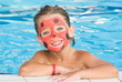 Photo: Girl with painted face by ladybug Girl with painted face by ladybug