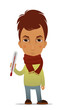 Vector: Cartoon guy with a cold Cartoon guy with a cold