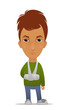 Vector: Cartoon guy with an arm fracture Cartoon guy with an arm fracture