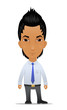 Cartoon businessman with modern  hairstyle