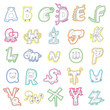 Cartoon alphabet, animal model