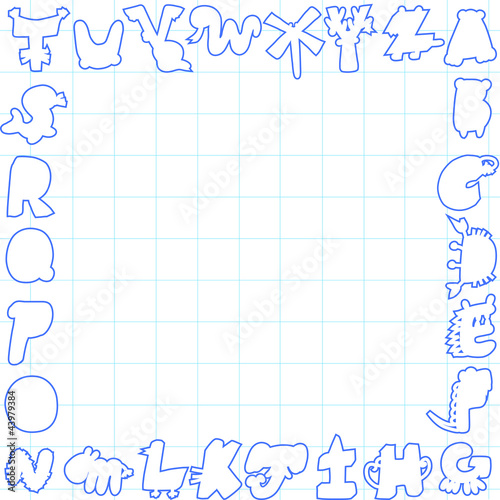 Vector: Cartoon alphabet card ,sample text for you Cartoon alphabet card ,sample text for you