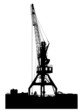 Silhouette of the port crane