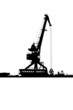 Silhouette of the port crane