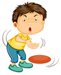 a boy playing disc