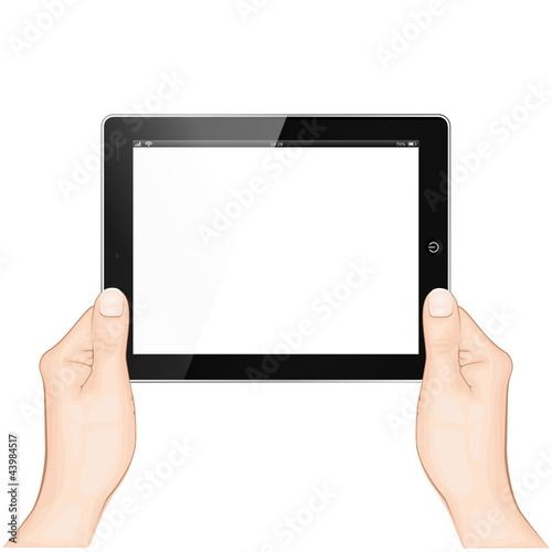 Vektor: Tablet with Hands horizontal Tablet with Hands horizontal