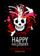 Happy Halloween Design template with grunge skull and place for 