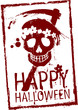 Happy Halloween rubber stamp with grunge skull