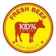 Vector: Fresh beef label Fresh beef label