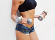 Photo: Girl with dumbbells Girl with dumbbells