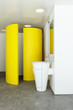 Bathroom with a colored shower cubicle in hotel