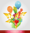 eps Vector image: gift（present.） open　'phut'